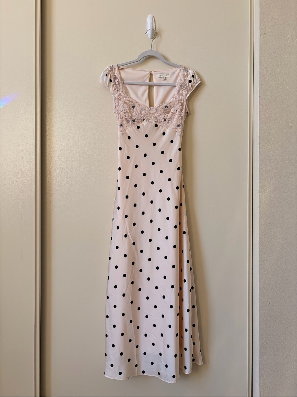 Thirty Thirty Blush Pink Polka Dot Maxi Dress S